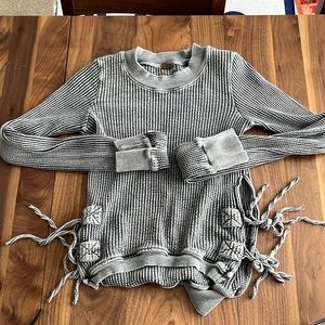 FREEP PEOPLE Washed Black Sweater SIZE:XS